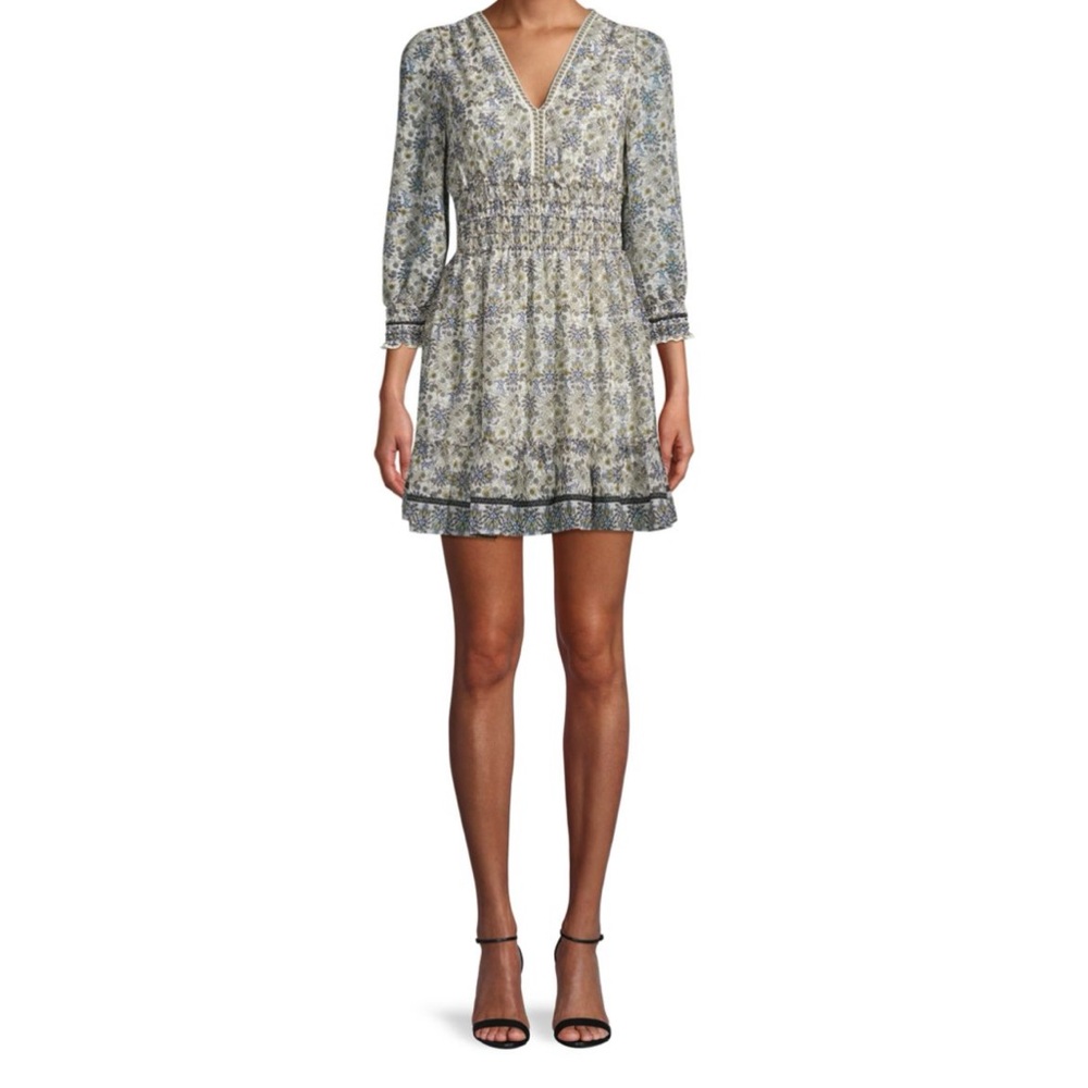 Max Studio Green Floral Long Sleeve Dress